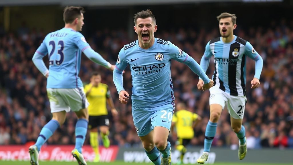 曼城险胜纽卡距英超冠军一步之遥 小将奥莱利梅开二度惊艳全场